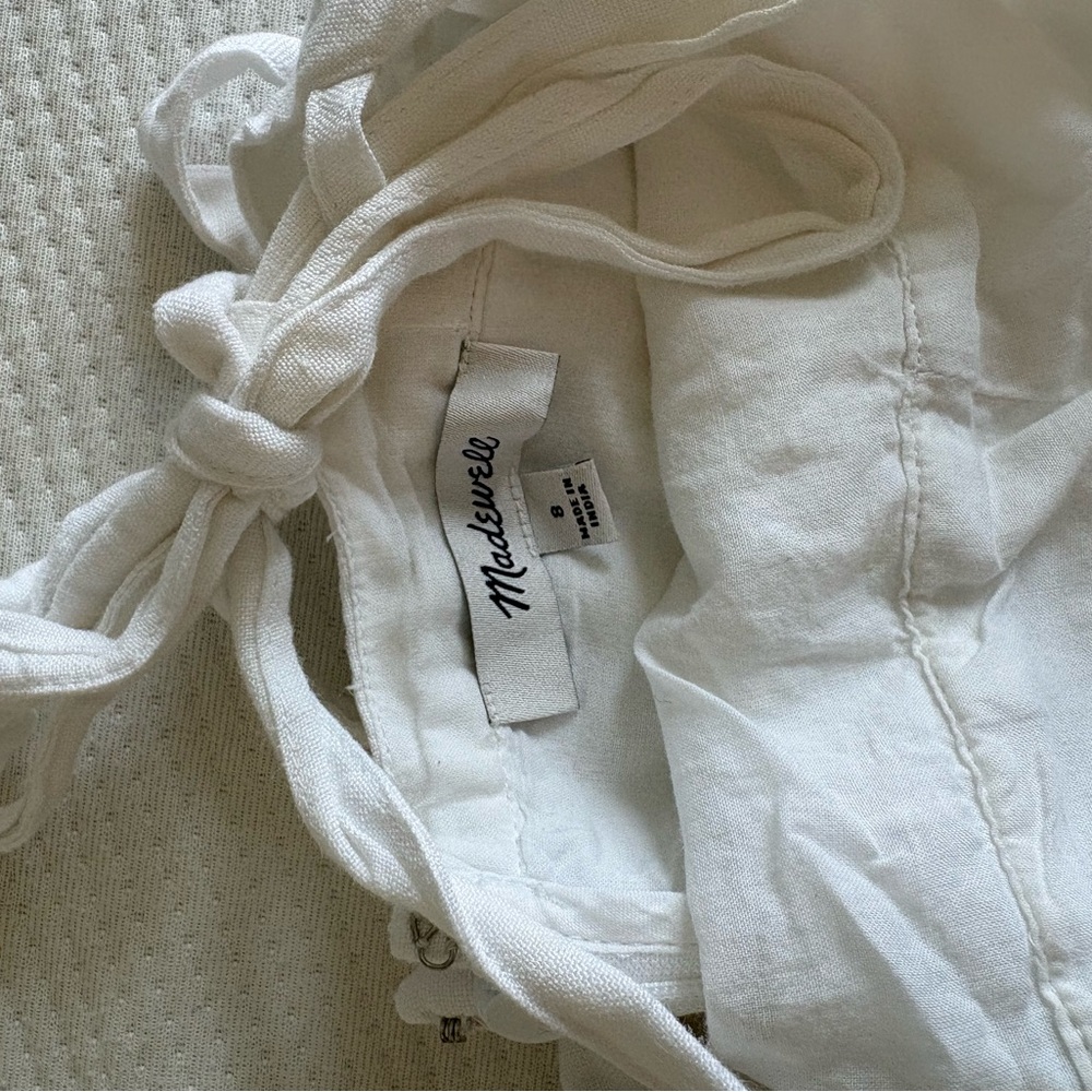 Madewell White Midi Dress with Embroidered Hem - Picture 7 of 7